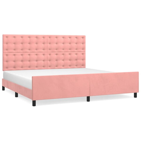 vidaXL Cadre de lit sans matelas rose 200x200 cm velours