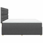 vidaXL Sommier à lattes de lit avec matelas Gris foncé 180x200cm Tissu