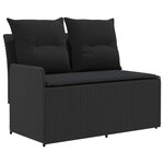 vidaXL 2 pc Sofa de jardin avec accoudoirs et sofa d'angle Rotin PE