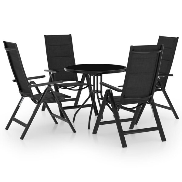 vidaXL Ensemble de bistro 5 Pièces noir et anthracite