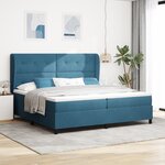 Lit à ressort vidaXL avec matelas bleu foncé 200x200 cm en velours