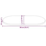 vidaXL Dessus de table blanc 90x45x2 5 cm bois de pin massif ovale