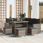 vidaXL Ensemble de canapé de jardin 9 Pièces Gris 110 x 55 x 71 cm
