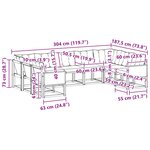vidaXL Ensemble de canapés d'extérieur 9 pc Naturel et noir