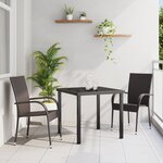 vidaXL Ensemble de salle à manger de jardin 3 pièces Marron Rattan Poly