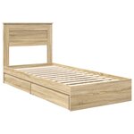 vidaXL Lit de Rangement Chêne Sonoma 90 x 200 cm Bois d'ingénierie