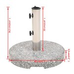 vidaXL Socle de parasol Granite Rond 20 kg