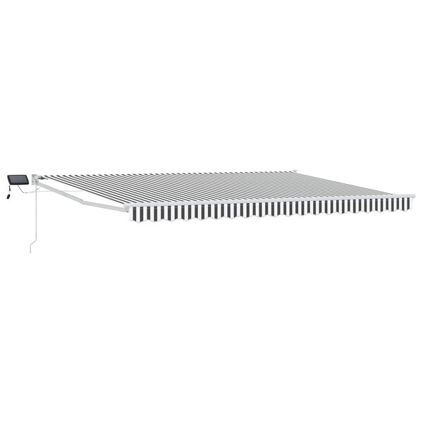 vidaXL Store rétractable manuel avec LEDs Anthracite et blanc 5 x 3 m