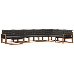 vidaXL Ensemble de canapés d'extérieur 8 pc Naturel et noir