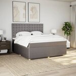 vidaXL Sommier à lattes de lit avec matelas Taupe 180x200 cm Tissu