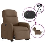 vidaXL Fauteuil inclinable électrique marron tissu