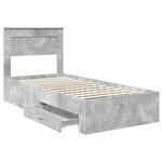 vidaXL Cadre de lit Gris Béton et Argent 75 x 190 cm Bois d'ingénierie