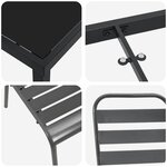 vidaXL Ensemble de salle à manger pour jardin 7 Pièces Gris foncé Acier