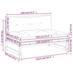 vidaXL Canapé central 120x80 cm noir bois de pin massif