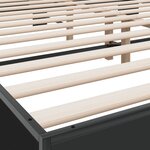 vidaXL Cadre de lit noir 200x200 cm bois d'ingénierie et métal