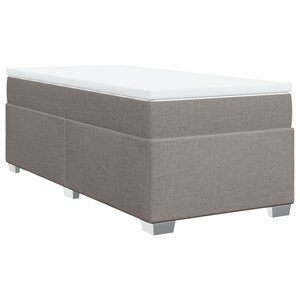 vidaXL Sommier à lattes de lit avec matelas Taupe 90x200 cm Tissu