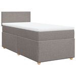 vidaXL Sommier à lattes de lit avec matelas Taupe 90x190 cm Tissu