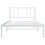 vidaXL Cadre de lit métal sans matelas et tête de lit blanc 107x203 cm
