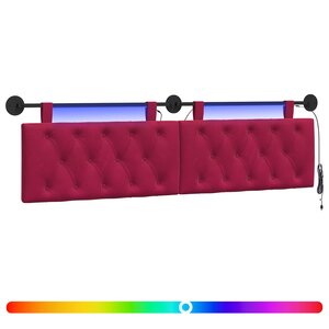 vidaXL Tête de lit suspendue Bordeaux Velours