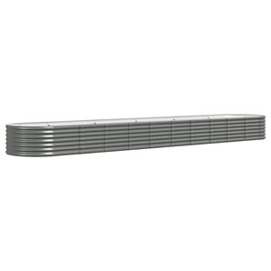 vidaXL Lit surélevé de jardin Acier galvanisé 440x80x36 cm gris