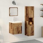 vidaXL Ensemble de mobilier de salle de bain 4 Pièces Bois Ancien