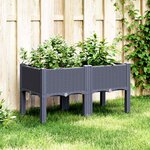vidaXL Jardinière avec pieds bleu gris 80x40x42 cm PP