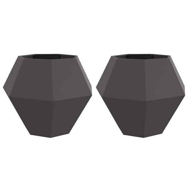 vidaXL Jardinière 2 Pièces Noir 100 x 100 x 80 cm Acier