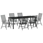 vidaXL Set de 7 Chaises de Salle à Manger Anthracite Acier
