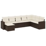 vidaXL Salon de jardin 8 Pièces avec coussins marron résine tressée