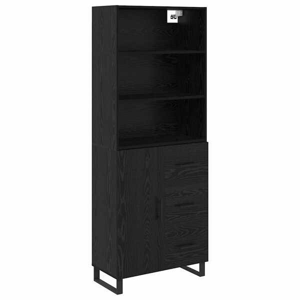vidaXL Haut Armoire Chêne noir 69 5 x 34 x 180 cm Bois d'ingénierie