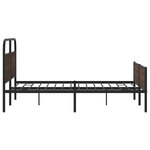 vidaXL Cadre de lit en métal sans matelas chêne marron 150x200 cm