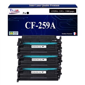 T3AZUR -3x Toners compatibles avec HP CF259A (59A) pour HP LaserJet Pro M404dn  M404dw  M404n  M428dw  M428fdn  M428fdw