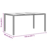 Ensemble de salle à manger de jardin vidaXL 7 pièces Gris Poly Rotin