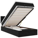 vidaXL Cadre de lit ottoman avec matelas noir 90x200 cm velours