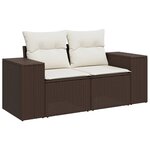vidaXL Salon de jardin et coussins 11 Pièces marron résine tressée