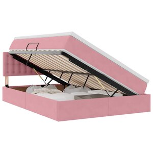 vidaXL Lit de Rangement avec matelas Rose 140 x 190 cm Velours