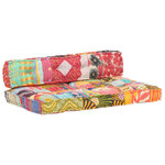 vidaXL Coussin de canapé palette Multicolore Tissu Patchwork