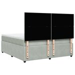vidaXL Sommier à lattes de lit et matelas Gris clair 180x200cm Velours