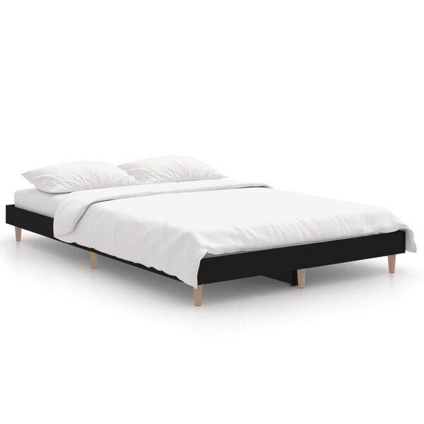 vidaXL Cadre de lit sans matelas noir 120x190 cm bois d'ingénierie