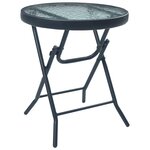 Ensemble de bistro jardin meuble extérieur terrasse 3 pièces noir acier 02_0013521
