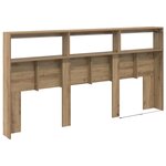 vidaXL Tête de lit Chêne artisanal 200 x 17 x 102 cm Bois d'ingénierie