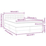 vidaXL Sommier à lattes de lit avec matelas et LED noir 160x210 cm velours