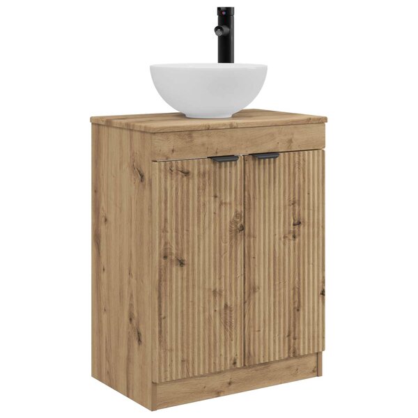 vidaXL Meuble de salle de bain avec évier Chêne artisanal