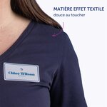 Boite de 200 badges adhésifs 50 x 80 mm Tissu Blanc Liseré bleu AVERY