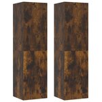vidaXL Meubles TV muraux 2 Pièces Chêne fumé 30 5x30x110 cm