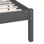 vidaXL Cadre de lit sans matelas gris bois massif