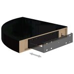 vidaXL Étagères d'angle flottantes 2Pièces noir brillant 25x25x3 8cm MDF