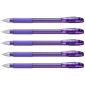 Stylo Bille à Capuchon IFeel-it! BX487 Pointe Moyenne Violet x 5 PENTEL