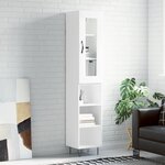 vidaXL Buffet haut Blanc brillant 34 5x34x180 cm Bois d'ingénierie