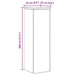 vidaXL Supports de Plante 2 Pièces Chêne Noir 25x25x80 cm Bois Ingénierie